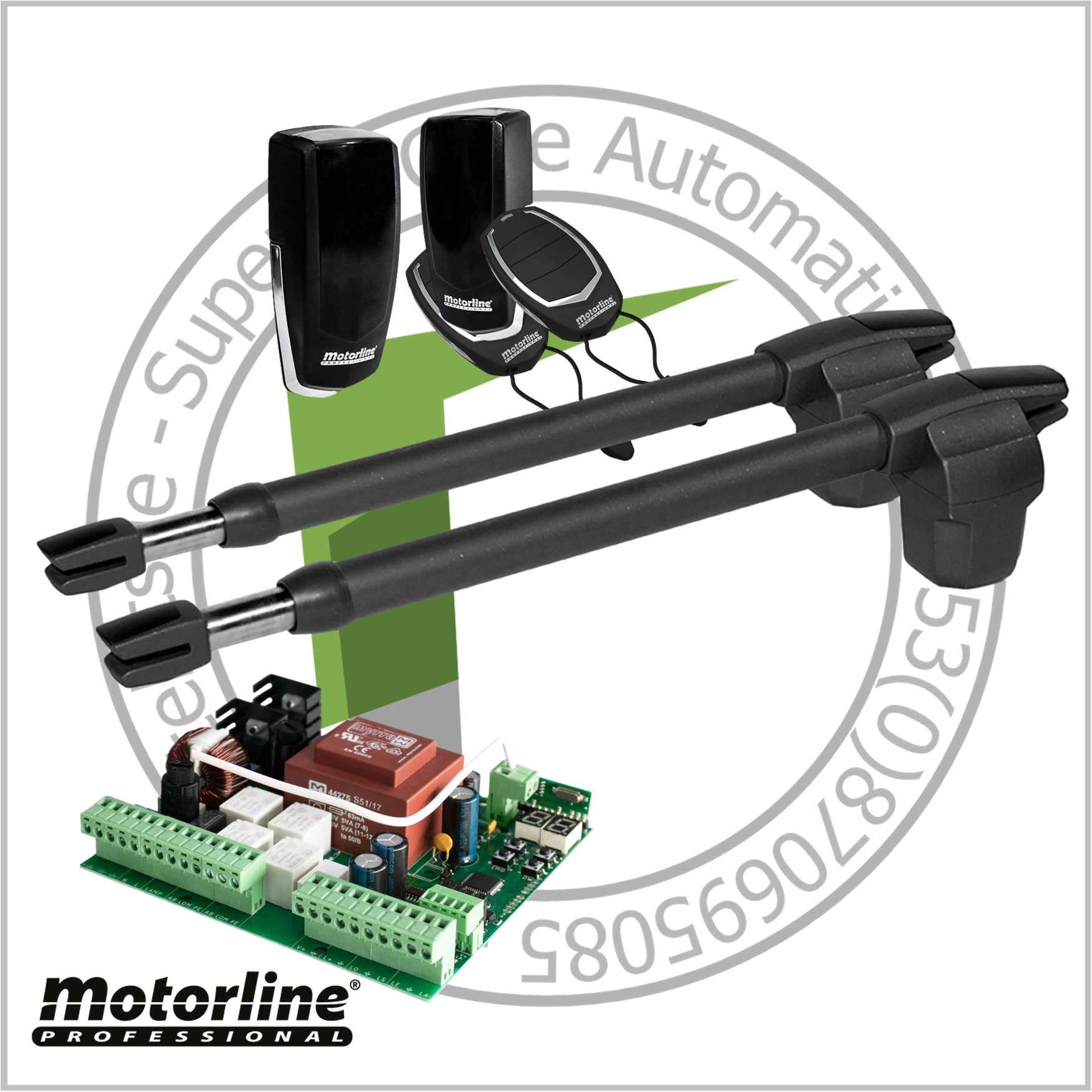 Motorline LINCE Double Leaf Gate Kit - For Entrances up to 5m (15ft)